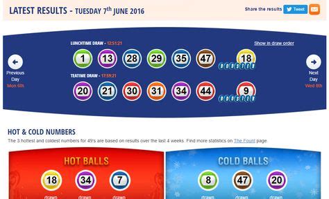 extreme lotto|49's Results Lunchtime and Teatime .